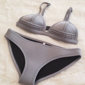 Ali Express, Silver gray neoprene swimsuit,Size S